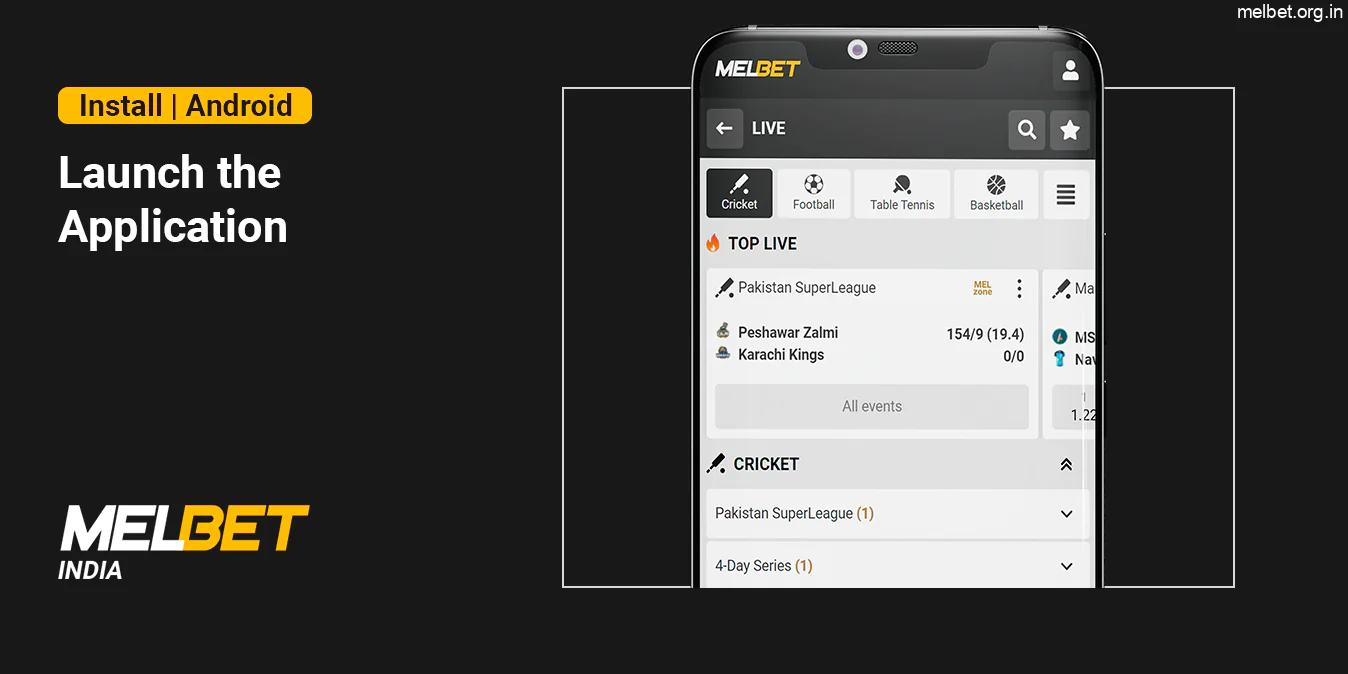 Launch Melbet India App and go to the Profile