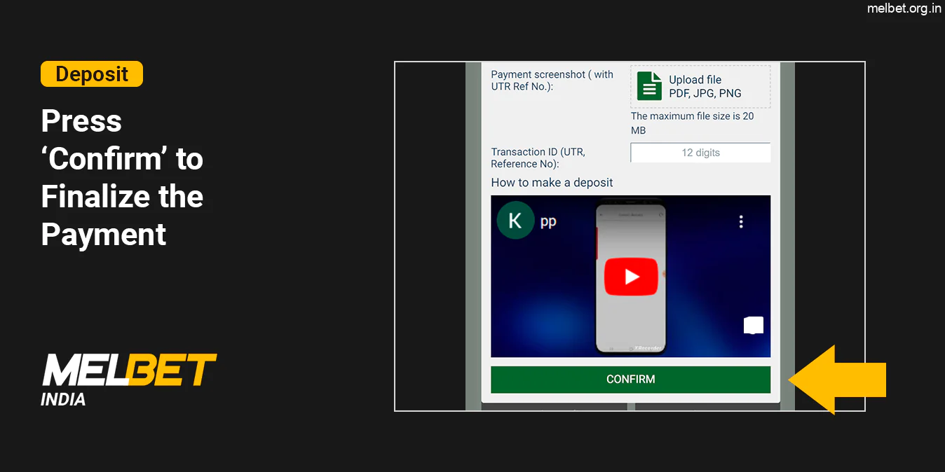Confirm and Finalize the Bet - Melbet