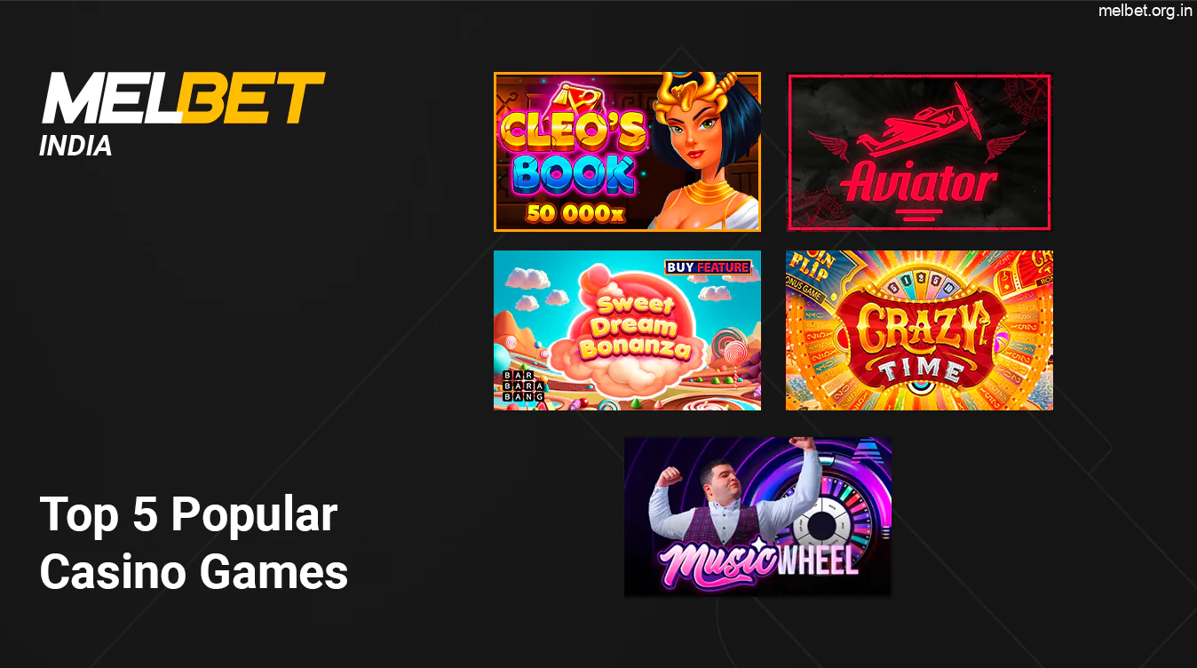 Five Popular Casino Games at Melbet