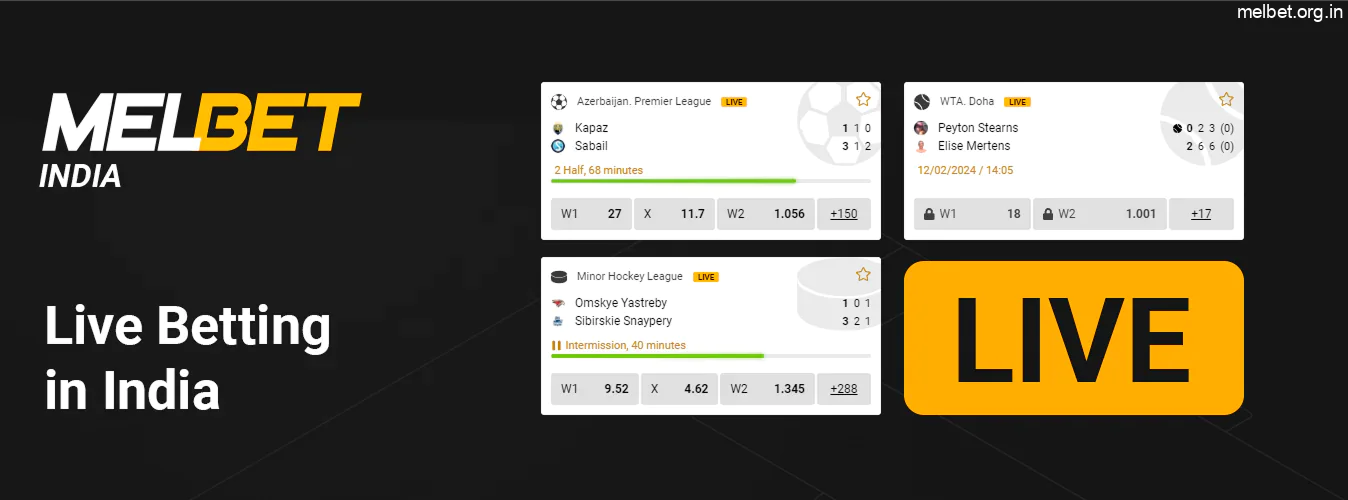 Melbet Live Betting in India