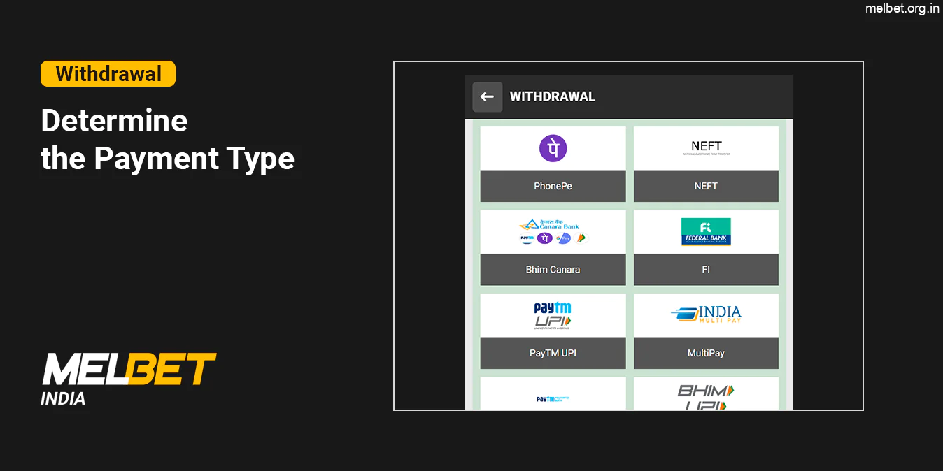 Choose the payment time for the Withdrawal - Melbet India