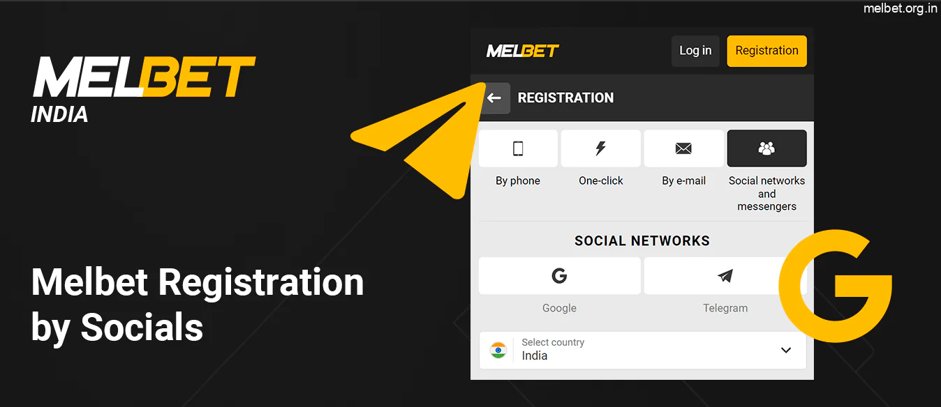 Register at Melbet by Socials - Telegram and Google